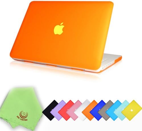UESWILL Matte Hard Shell Case Cover Compatible with 13 inch White Unibody MacBook Model A1342 + Microfibre Cleaning Cloth, Orange