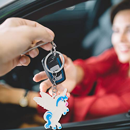 Amosfun 16 Pcs Chaveiros de Unicórnio Lembrancinhas Em Pvc Macio Chaveiro Arco-Íris Decoração Prêmio