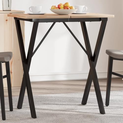 Image of LoogCape Dining Table Frame in X Shape Made of Powder-Coated Steel, 60 x 50 x 73 cm, Black, Table Leg and Furniture Foot for DIY Furniture, Mounting for Dining Table, Desk and Workbench