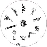 ++SONDERPOSTEN++ Stamping-Schablone T-Serie: T05 Ying Yang Chin. Zeichen Ornamente