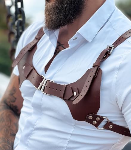 Men's Harness Belt, Costume PU Leather Body Chest for Men, Sexy Punk Body Harness Belt, Adjustable Buckle Clothes Outfits, Nightclub Cosplay Clubwear #284