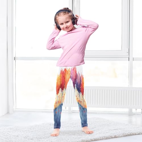 Bolaz Toddler Girls Leggings Printed Yoga Pants Leggings Trees with Colorful Leaves for Kids4