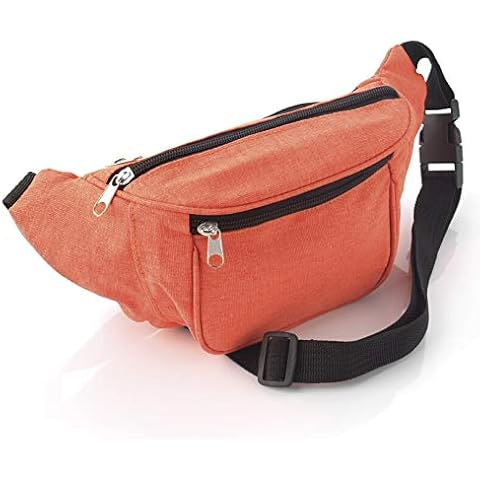 Style Spot Waist Bum Bag Running Belt for Man & Women with 4-Zipper Pockets & Adjustable Belt for Holidays, Hiking & Outdoors Fanny Pack Travel Money Pouch (One Size, Neon Orange) Cover