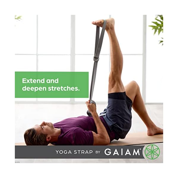 Gaiam Yoga Strap Premium Athletic Stretch Band with Adjustable Metal D-Ring Buckle Loop | Exercise & Fitness Stretching for Yoga, Pilates, Physical Therapy, Dance, Gym Workouts - Image 4