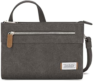 Travelon Women's Anti-Theft Heritage Small Crossbody Cross Body Bag, Pewter, One Size - 33226 540