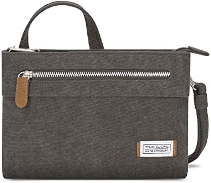Travelon Women's Anti-Theft Heritage Small Crossbody Cross Body Bag, Pewter, One Size - 33226 540