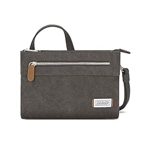 Travelon Women’s Anti-Theft Heritage Small Crossbody Cross Body Bag, Pewter, 10.5 x 7 x 2
