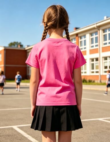 Image of Girls' School Days Short Sleeve Shirts Graphic T-Shirts Size 5-8