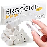 SimSign Ergonomische Dreikant Radiergummi 10 Stück Weiß, Radierer mit Rutschfeste Griffmulden, Sauberes Radieren mit Wenig Abrieb, für Kinder, Schule & Büro