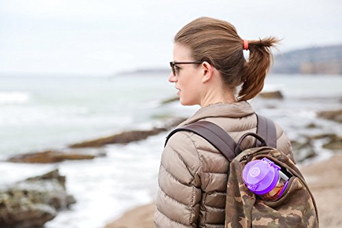 Sharpro 32 Oz. Infuser Water Bottles - Featuring A Full Length Infusion Rod, Flip Top Lid, Dual Hand Grips (Purple) #TOP6