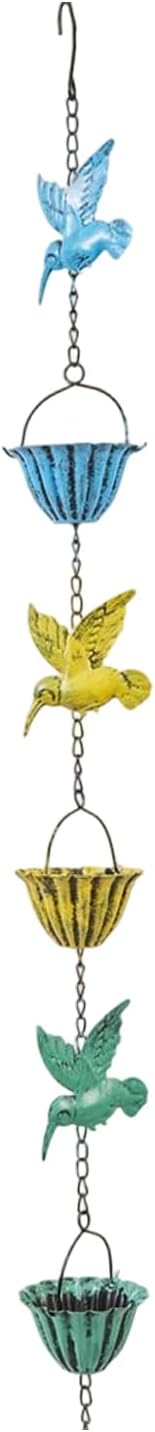 Decorative Metal Rain Chain for Garden Patios Outdoor Water Drainage Bird Cup Patios Corridors Decoration Decorative Yard Water Guide