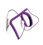 Adjustable Antistatic Wrist Band Silicone ESD Wrist Strap (Purple) with Grounding Wire, Alligator Clip, Extendable Long Cord