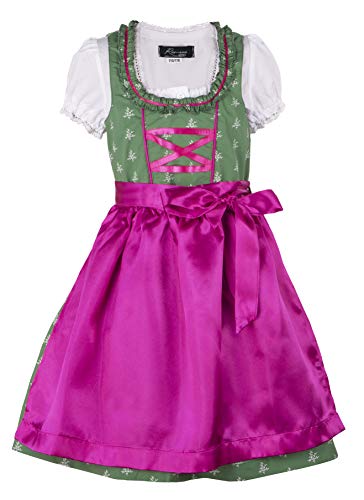 Ramona Lippert Dirndl Bambini Franziska 134-140 Verde Scuro