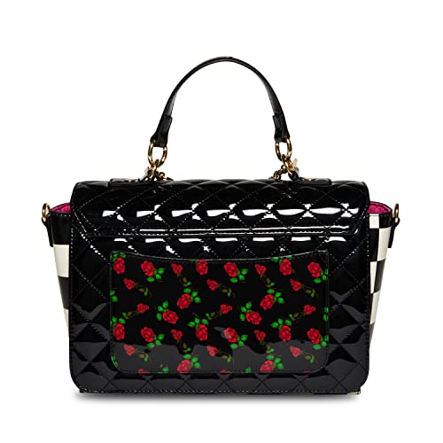 Betsey Johnson Princess Charming Satchel, Black Multi #TOP1