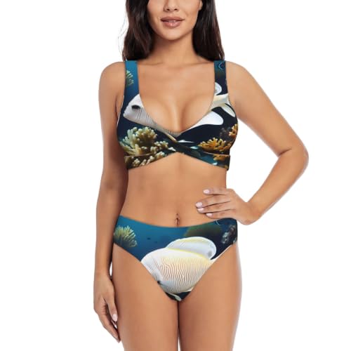 Maillot de bain deux pièces pour femme triangle réglable et rembourré
