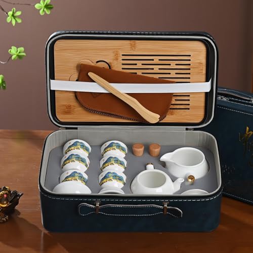 REOWONU Chinese Tea Set Traditional, Chinese Gongfu Tea Set with 6 Cups, Sidehandle Kung Fu Tea Set for Adults (QLJS Sidehandle6) by REOWONU - Used condition - Image 6