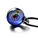 Produktbild Lincman Natural Glass Galaxy Pendant Necklace Jewelry, for Lovers, Series Nebula Necklace,Space Cosmos Design Necklace,Birthday Gift Necklace(Blue-Red)
