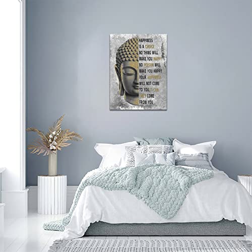 Buddha Statue Wall Art Inspirational Buddha Zen Wall Decor Motivational Buddha Picture Canvas Painting Print Zen Home Decor Spiritual Gifts For Men Women Bedroom Yoga Spa Framed Ready To Hang 12"X16" #TOP6