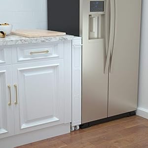 MUSEHOMEINC Compact Space Kitchen Pantry,4-Tier Kitchen Removable Storage Cart, Slim Slide Out Rolling Pantry Shelf for Narrow Spaces(White) MUSEHOMEINC Compact Space Kitchen Pantry4 Tier Kitchen Removable Storage Cart Slim Slide Out Rolling Pantry Shelf for Narrow SpacesWhite