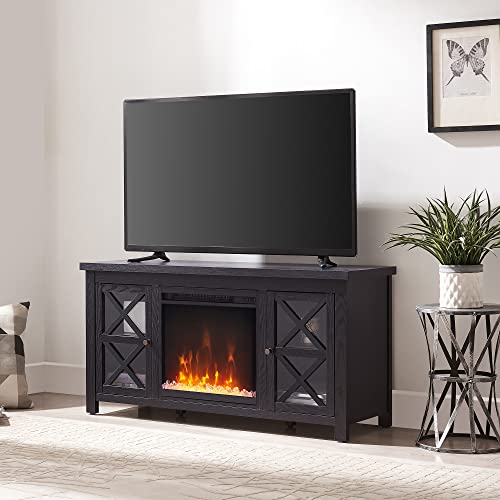Deal: Henn&Hart Rectangular TV Stand with Crystal Fireplace for TV's up to 55
