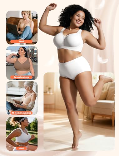 Image of PoseFree Jelly Bras for Women No Underwire, Supportive Wireless Comfort Bra, Full Coverage Back Smoothing Bra