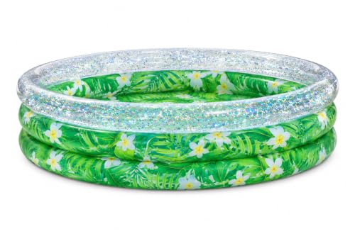 Poolcandy Inflatable Sunning Pools for up to 3 Adults (Palm & Plumeria Sunning Pool with Tropical Print)