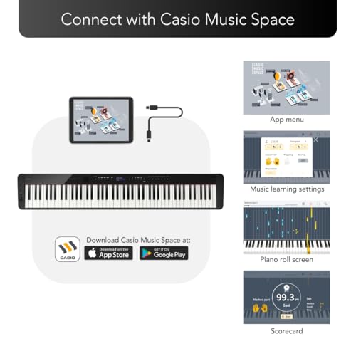 CASIO PX-S3100 88 Hammer Action Keys Stage Piano with Bluetooth Function and Capacitive Touch Panel - Black - Image 3 thumbnail