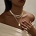 Kyerlyn layered gold necklaces for women，Stackable Simple 14K Gold Plated Chain Necklace Layering Fashion Pendant herringbone Necklaces Trendy gold Jewelry for women trendy Set Gifts