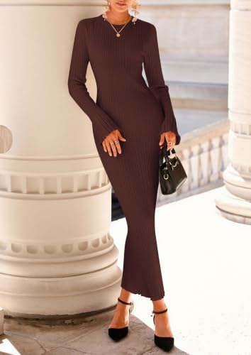 Image of PRETTYGARDEN Women's Sweater Dress Long Sleeve Maxi Dresses
