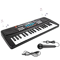 M SANMERSEN Kids Piano Keyboard, Piano for Kids with Microphone Portable Electronic Keyboards for Beginners 37 Keys Musical Toy for 3/4/5/6 Year Old Girls Boys