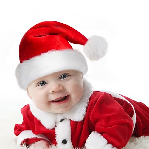 2 Pièces Bonnet Noel Adulte, Chapeau De Noël Fee Hoe Rouge Bonnet