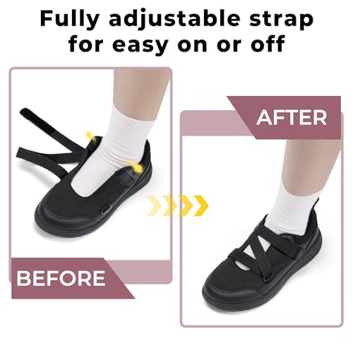 FitVille Comfortable Walking Shoes for Women with Adjustable Strap for Swollen Feet Extra Wide Diabetic Shoes Wide Width Orthopedic Shoes for Neuropathy2