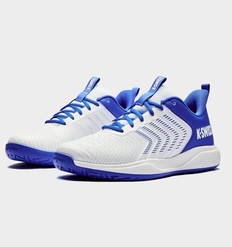 K-Swiss Men's Ultrashot Light Pickleball Tennis Shoe - Lightweight Court Shoes Lateral Movement Stable Support, White/Blue/Multi 8.5 M — view 3