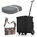 Produktbild reisenthel Carrycruiser mit Cover Abdeckung und Sichtschutz mit Zugabe Einkaufstrolley Einkaufskorb (Frame Black/Black + Reflective)
