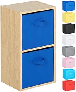 Hartleys 2 Tier Oak Cube Unit - Choice of Storage Boxes