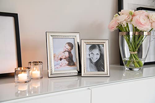 EDZARD Charlotte vaas, handgeblazen kristalglas met platina rand, hoogte 20 cm - Afbeelding 4