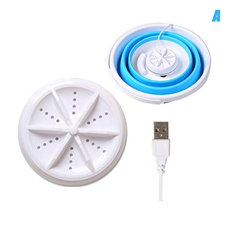 Tragbare Mini-Turbo Waschmaschine Mit Faltbarem Wanne Kompakt Ultraschall USB Turbine Waschmaschine Powered Reise Waschmaschine Camping Apartments