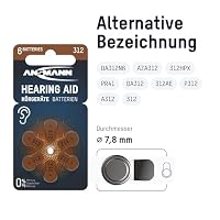 Ansmann Hörgerätebatterien 312-60x Zink-Luft Batterien Typ PR41 - Braun – Ansicht 2