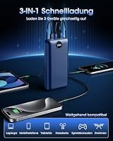 PDBEST Power Bank 50000mAh,3 in 1 Kabel 22,5W Schnellladen – Ansicht 8