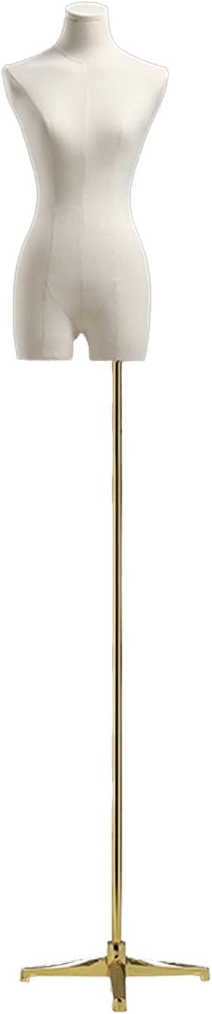 Female Mannequin Torso Body Dummy Model Props Without Arms 150-220 Cm Adjustable Height Clothing Store Dress Form Display Stand 2 Color，Gold A