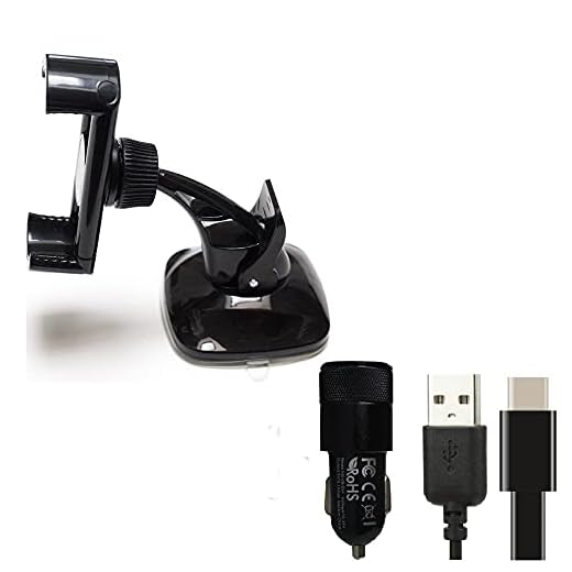 K-S-Trade® Top Set Compatible con Caterpillar Cat S61 Montaje Compacto Parabrisas Tablero de Instrumentos + Cargador de Coche sostenedor Soporte Tablero de Instrumentos Negro Compatible con