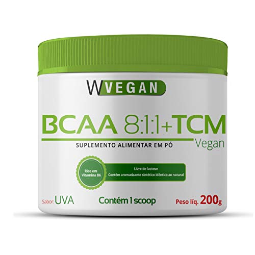 BCAA + TCM 200g Sabor Uva WVegan Vegano Aminoacido MCT