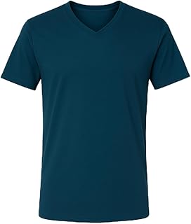 ISTANBUL MODEL Men’s V-Neck T-Shirt, Short Sleeve Plain Tee, 95% Cotton & 5% Lycra Stretch, Classic Fit, Pack of 1