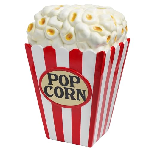 Cynkeyee Decorative Popcorn Food Shape Stool - Red and White Stripes Fun Food Stools, Stylish Shoe Changing Stool for Dining Room, Cute Furniture Accent, 12x12x18.3 inch