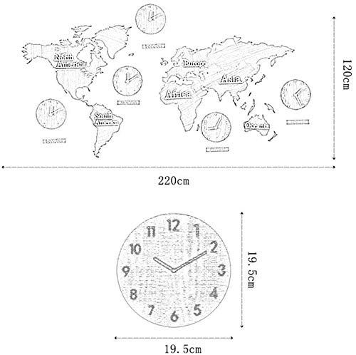 A.R.T 世界地図デザイン置き時計 世界地図壁時計 壁掛け時計 北欧世界時計 世界地図 ナチュラル