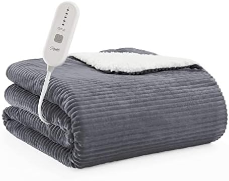 Amazon.com: HomeMate Heated Blanket Electric Throw - 50x60 Heating  Blanket Throw 4 Hours Auto-Off 5 Heat Levels Blanket Over-Heat Protection  Soft Flannel Sherpa Heater ETL Certification : Home u0026 Kitchen