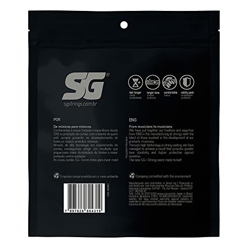 Encordoamento 011 SG Aço Bronze 85 15 para Violão .011 - .052 Coated