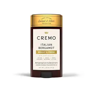 Cremo Deodorant & Antiperspirant for Men, Italian Bergamot, 2.65 oz