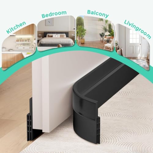 Image of TEKCOOL Silicon Door Bottom Sealing Strip | Self Adhesive Gap Filler Rubber | Door Bottom Sealing Strip Guard | Protector from Cockroach, Insect, Bugs, Air & Dust | (39 Inch, Black);