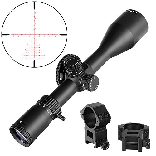 Ohhunt Lrs 4.5-27X56 Rifle Scopes Red Illuminated Glass Etched Reticle Scope Side Parallax Adjustment Shockproof Riflescope With Scope Rings 30Mm And Sunshade #TOP1